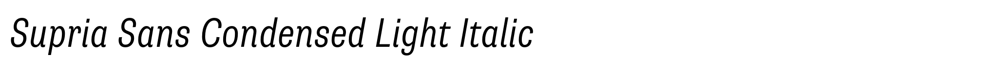 Supria Sans Condensed Light Italic image